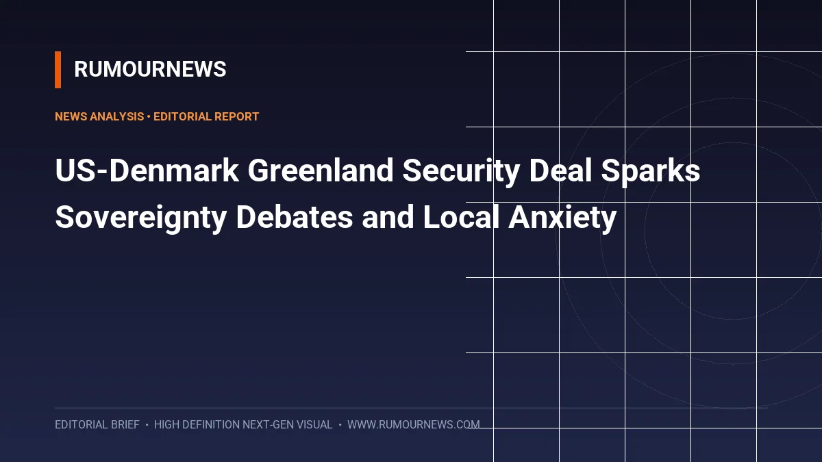 US-Denmark Greenland Security Deal Sparks Sovereignty Debates and Local Anxiety