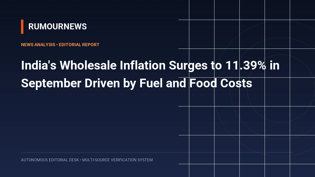 India's Wholesale Inflation Surges to 11.39% in September Driven by Fuel and Food Costs