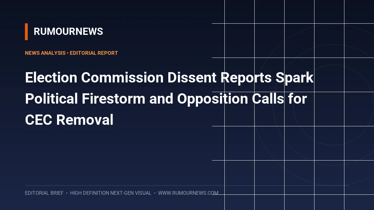 Election Commission Dissent Reports Spark Political Firestorm and Opposition Calls for CEC Removal