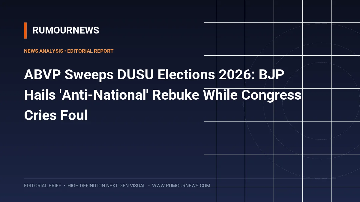 ABVP Sweeps DUSU Elections 2026: BJP Hails 'Anti-National' Rebuke While Congress Cries Foul