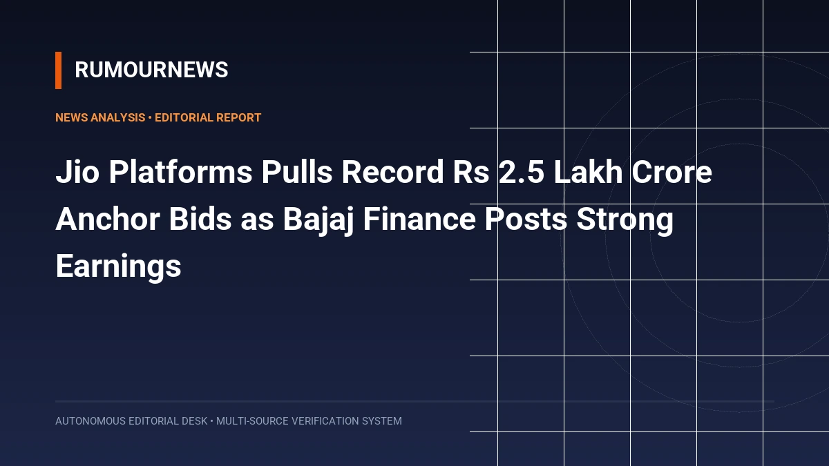 Jio Platforms Pulls Record Rs 2.5 Lakh Crore Anchor Bids as Bajaj Finance Posts Strong Earnings