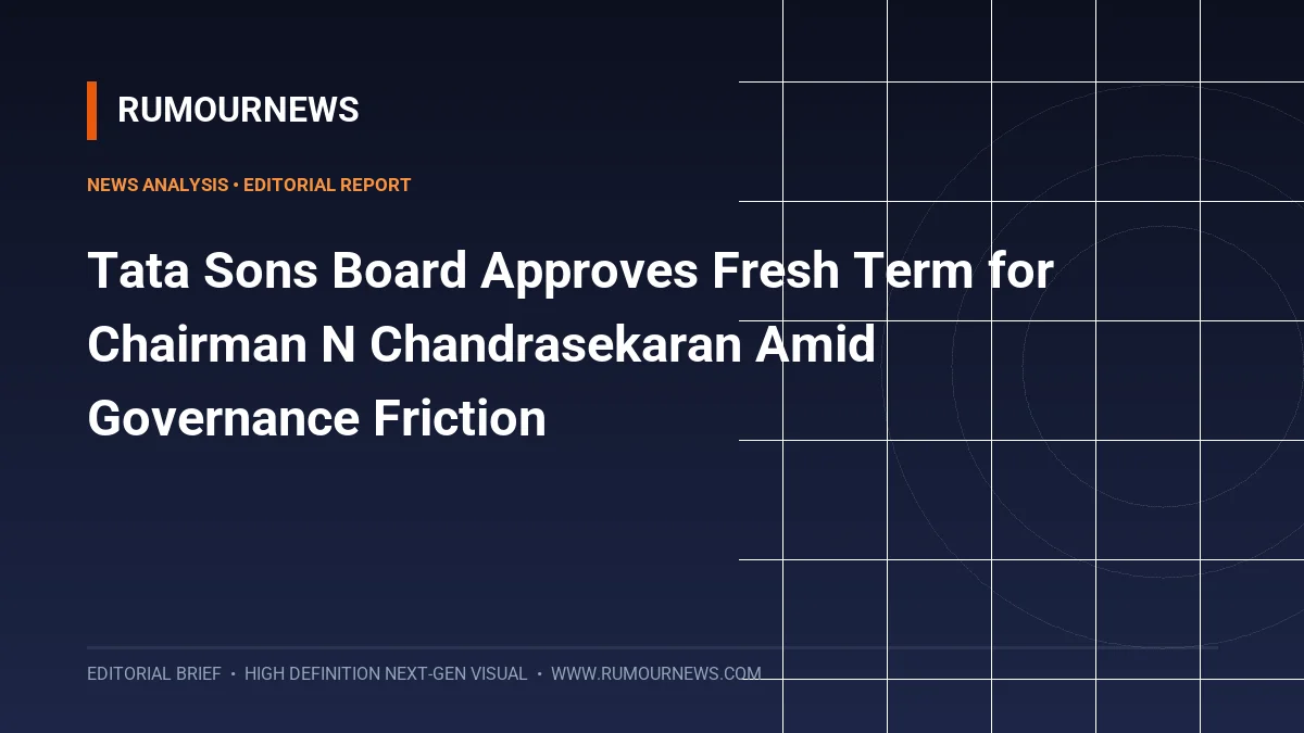 Tata Sons Board Approves Fresh Term for Chairman N Chandrasekaran Amid Governance Friction