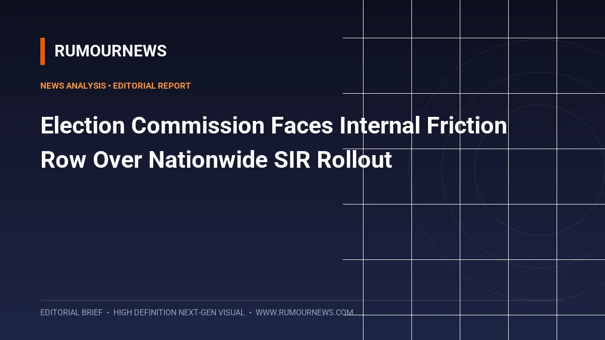 Election Commission Faces Internal Friction Row Over Nationwide SIR Rollout