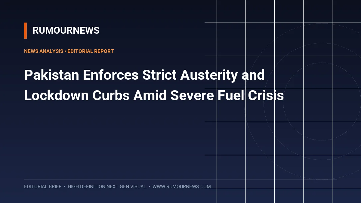 Pakistan Enforces Strict Austerity and Lockdown Curbs Amid Severe Fuel Crisis