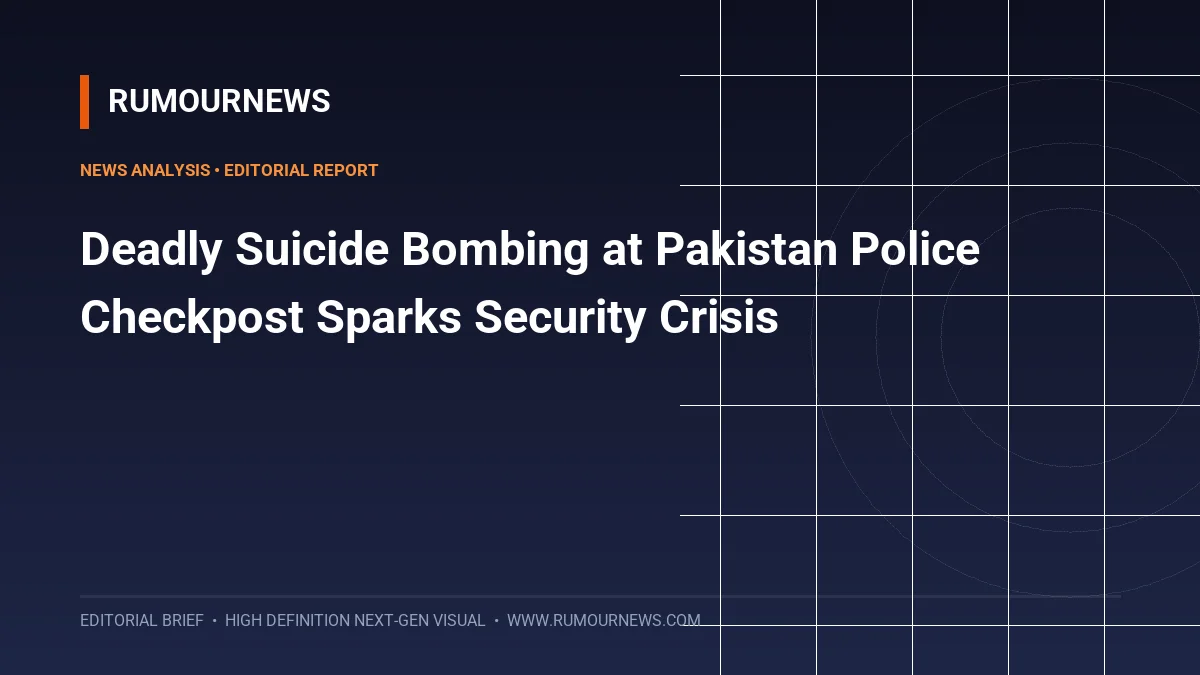 Deadly Suicide Bombing at Pakistan Police Checkpost Sparks Security Crisis