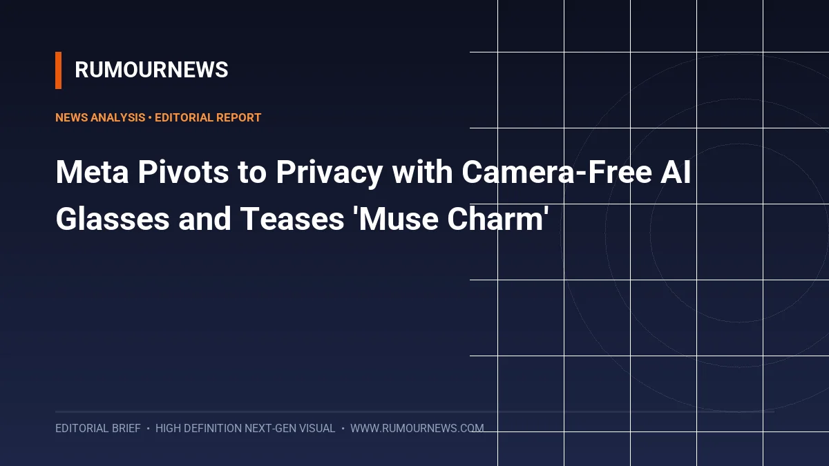 Meta Pivots to Privacy with Camera-Free AI Glasses and Teases 'Muse Charm'
