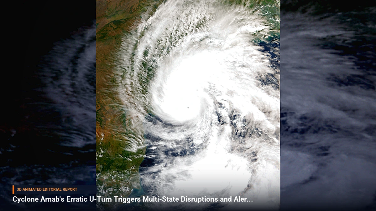 Cyclone Arnab's Erratic U-Turn Triggers Multi-State Disruptions and Alerts