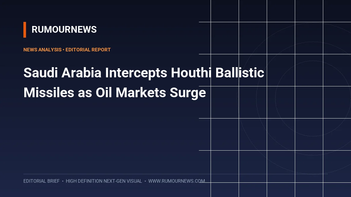 Saudi Arabia Intercepts Houthi Ballistic Missiles as Oil Markets Surge