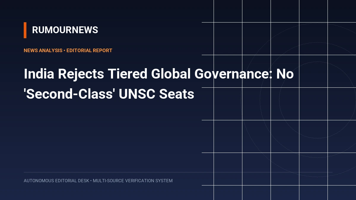 India Rejects Tiered Global Governance: No 'Second-Class' UNSC Seats