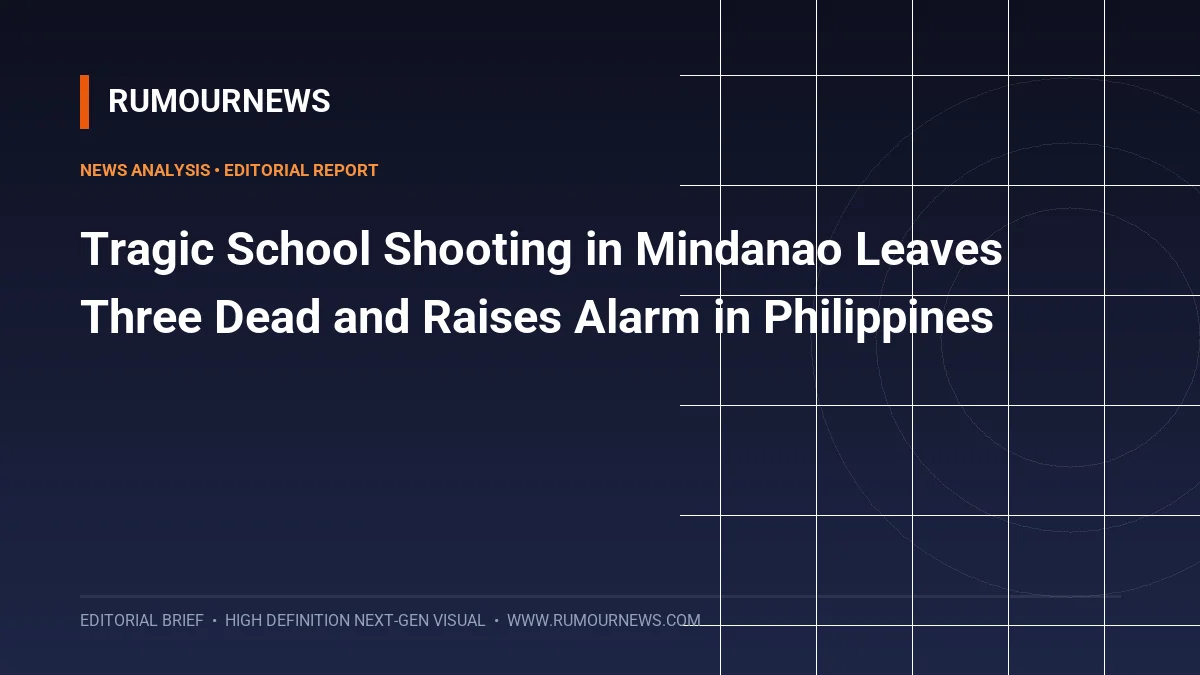 Tragic School Shooting in Mindanao Leaves Three Dead and Raises Alarm in Philippines