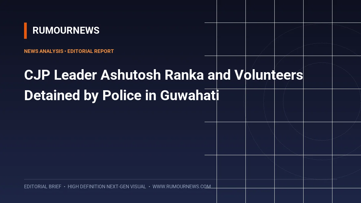 CJP Leader Ashutosh Ranka and Volunteers Detained by Police in Guwahati
