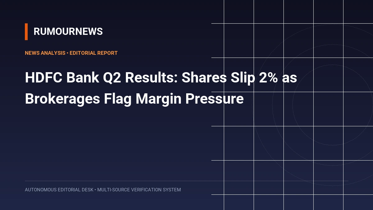 HDFC Bank Q2 Results: Shares Slip 2% as Brokerages Flag Margin Pressure