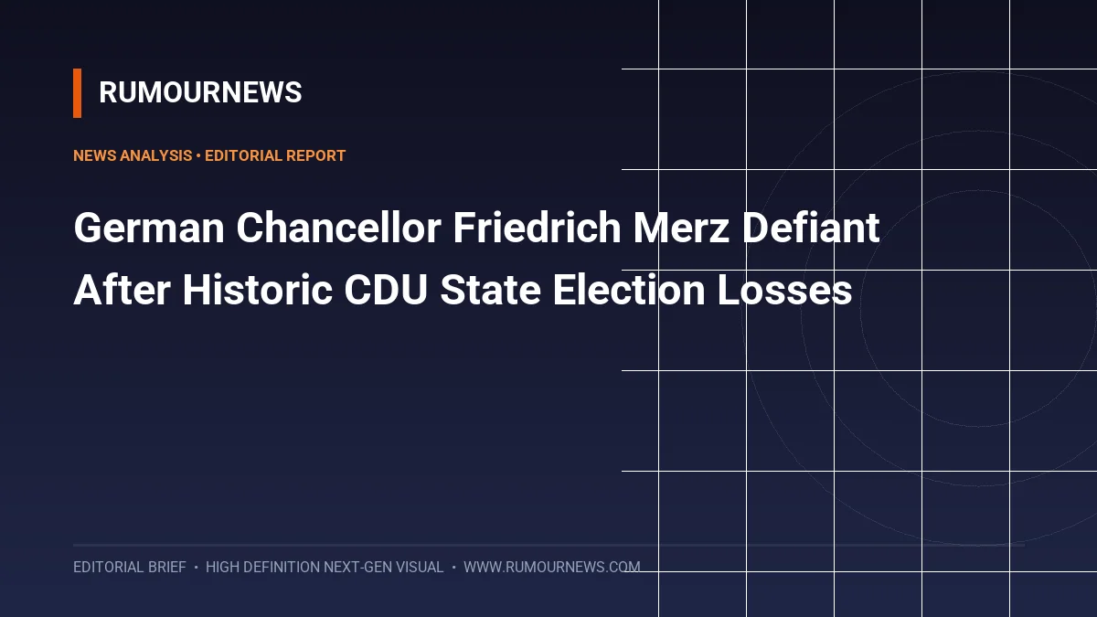 German Chancellor Friedrich Merz Defiant After Historic CDU State Election Losses