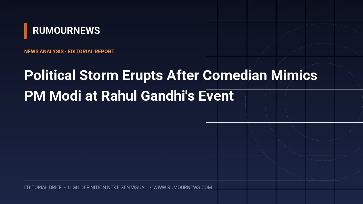 Political Storm Erupts After Comedian Mimics PM Modi at Rahul Gandhi's Event