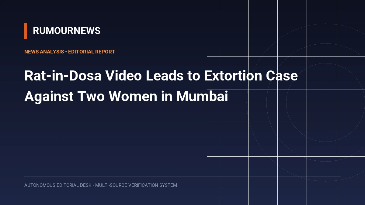 Rat-in-Dosa Video Leads to Extortion Case Against Two Women in Mumbai