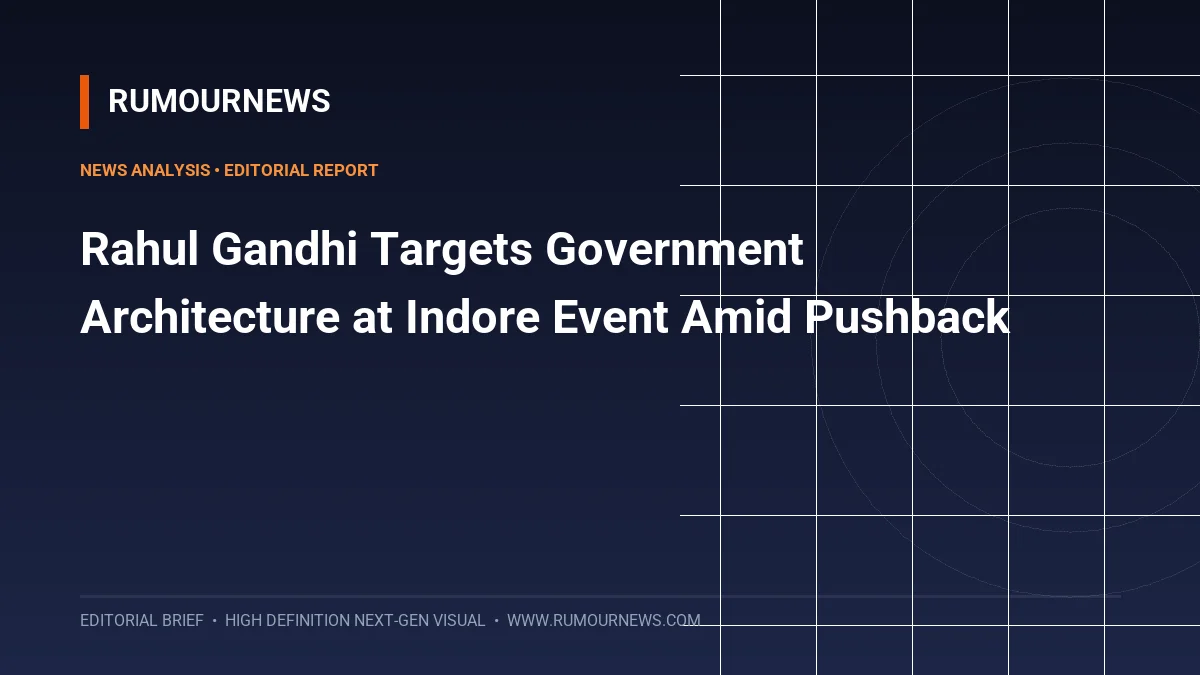 Rahul Gandhi Targets Government Architecture at Indore Event Amid Pushback