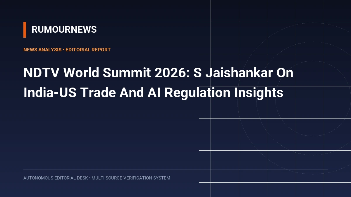 NDTV World Summit 2026: S Jaishankar On India-US Trade And AI Regulation Insights