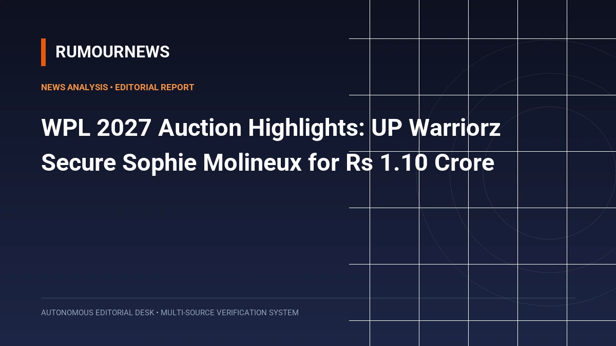 WPL 2027 Auction Highlights: UP Warriorz Secure Sophie Molineux for Rs 1.10 Crore
