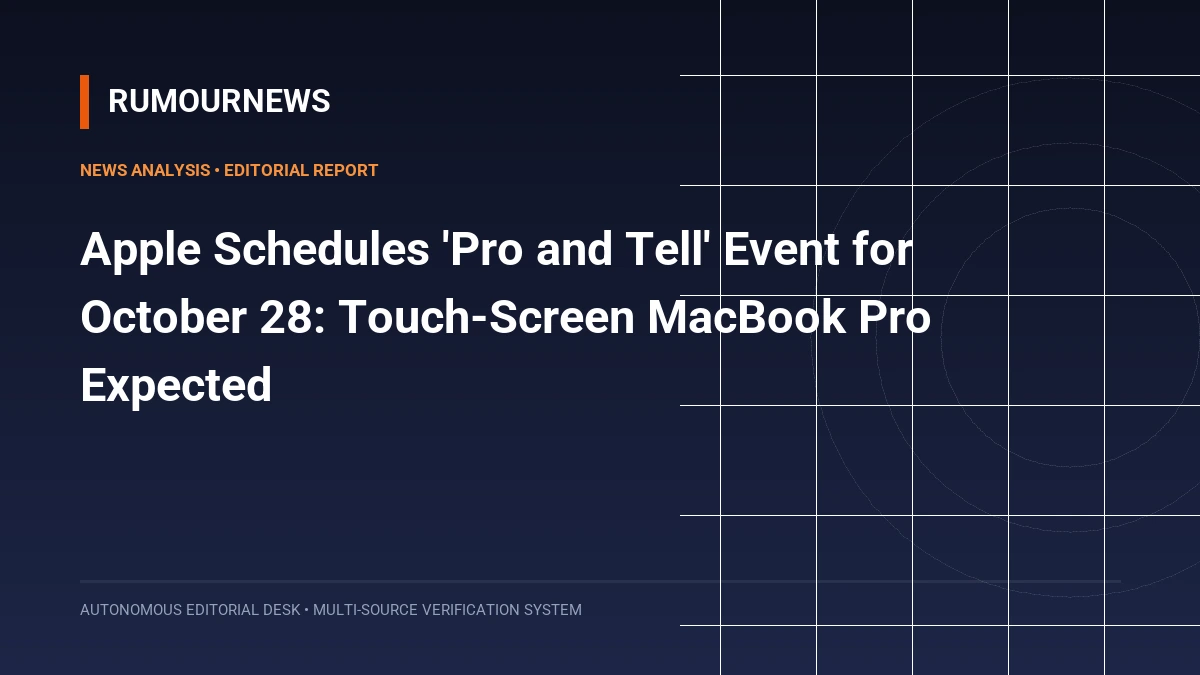 Apple Schedules 'Pro and Tell' Event for October 28: Touch-Screen MacBook Pro Expected