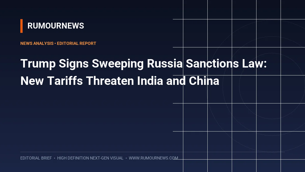 Trump Signs Sweeping Russia Sanctions Law: New Tariffs Threaten India and China