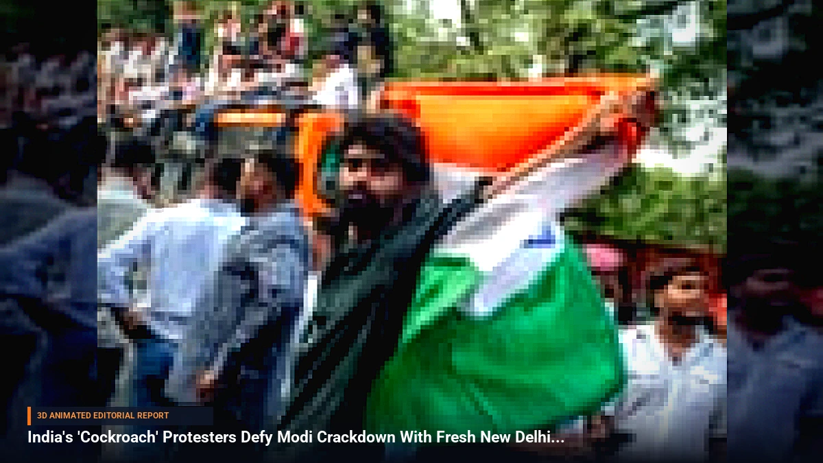 India's 'Cockroach' Protesters Defy Modi Crackdown With Fresh New Delhi Rallies