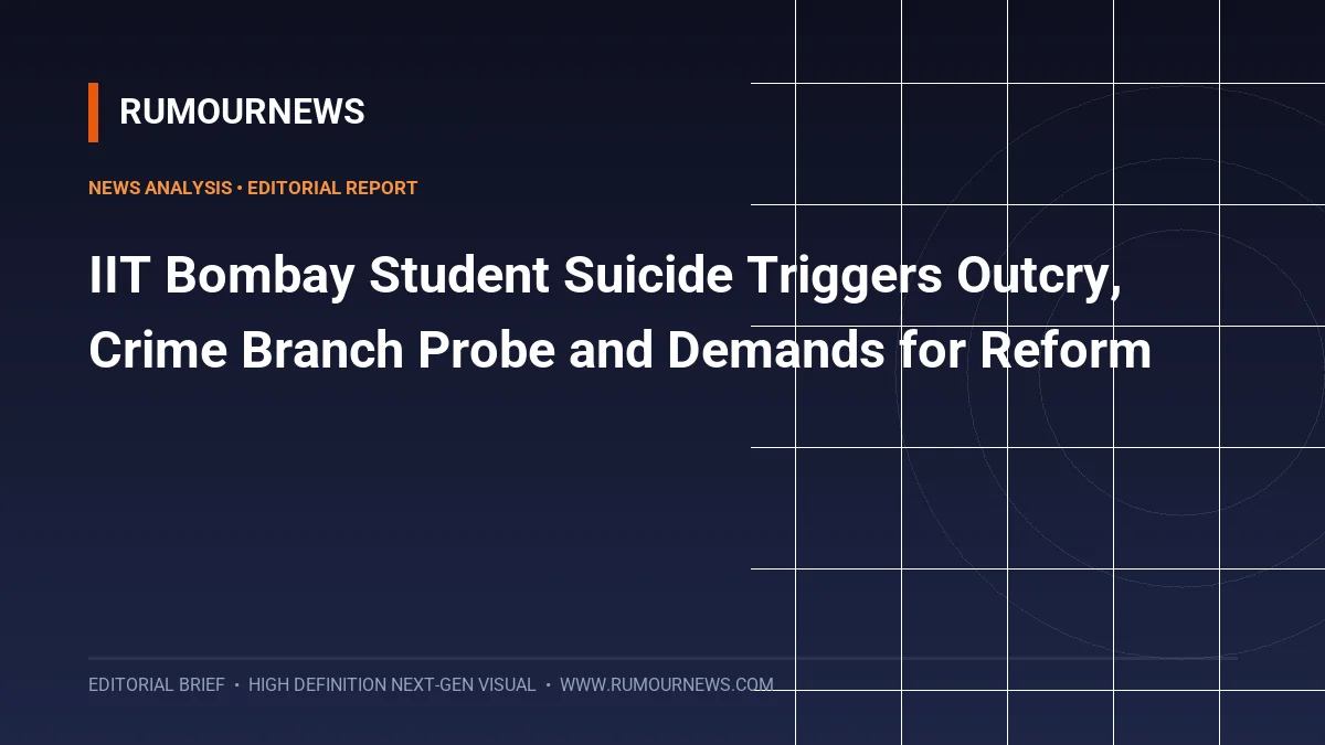 IIT Bombay Student Suicide Triggers Outcry, Crime Branch Probe and Demands for Reform