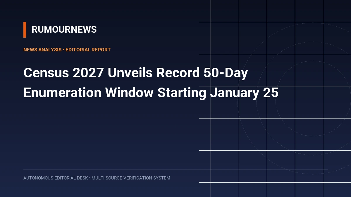 Census 2027 Unveils Record 50-Day Enumeration Window Starting January 25