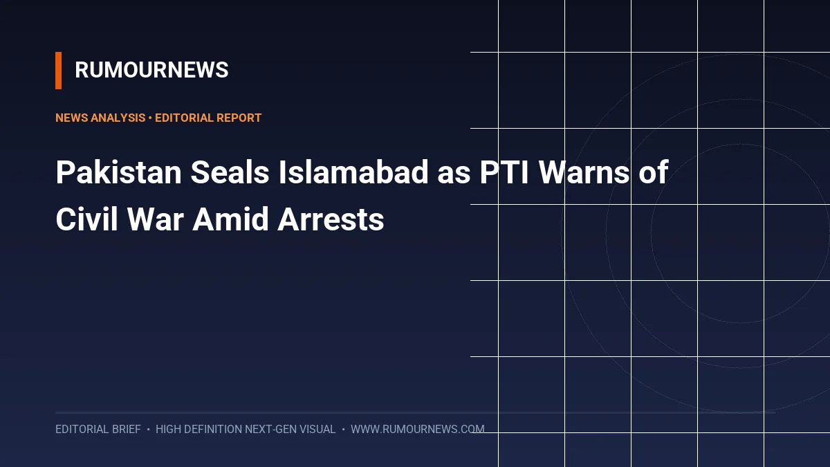 Pakistan Seals Islamabad as PTI Warns of Civil War Amid Arrests