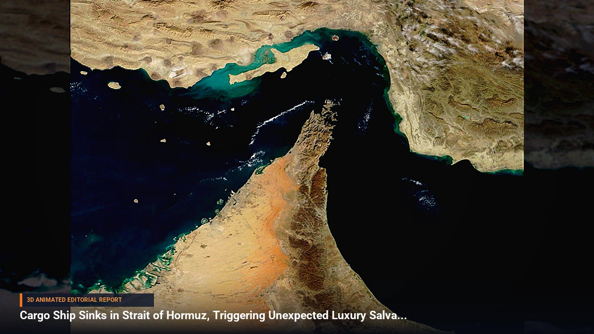 Cargo Ship Sinks in Strait of Hormuz, Triggering Unexpected Luxury Salvage