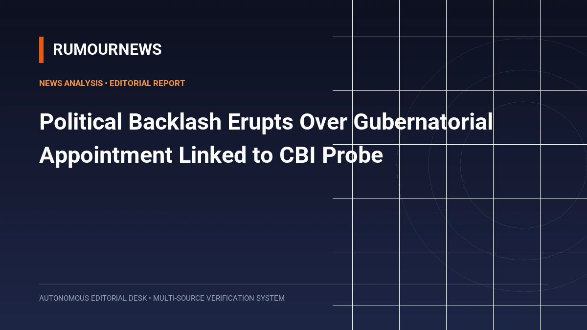 Political Backlash Erupts Over Gubernatorial Appointment Linked to CBI Probe